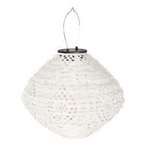 Harwood LED Lantern - White, Rechargeable Solar Lantern, 30x30x26.5 cm