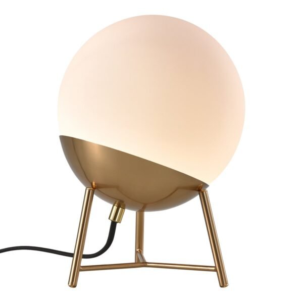 Lampe de Table Chelsea - Laiton, Verre Blanc, Ø20 cm – Image 2