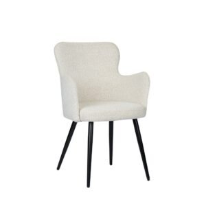 Fauteuil à oreilles blanc perle (Lot de 2)