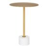 Table d'appoint Lecco - Table d'appoint en laiton et marbre Ø41x58 cm
