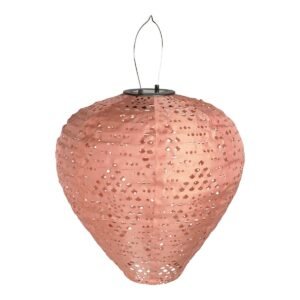 Greatham LED Lantern - Pink, Rechargeable Solar Lantern, 30x30x34 cm