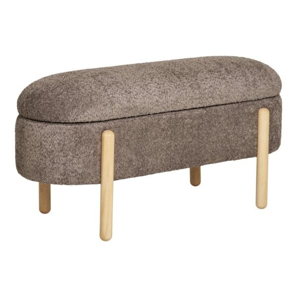 Branca Bench - Brown/Natural, Polyester/Foam/Plywood, 98x41x48 cm – Image 5