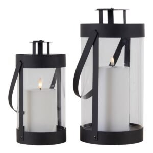 Lanternes Bondi - Noir, Acier/Verre - Ensemble de 2