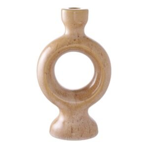 Candle Holder - Brown,  Ceramic, 13.5x8.8x23.5 cm