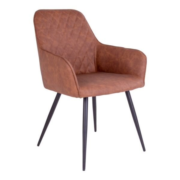 Chaise de salle à manger Harbo – PU, acier, marron – Lot de 2