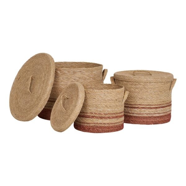 Budoni Baskets - Natural/Brown, Seagrass - Set of 3 – Image 2